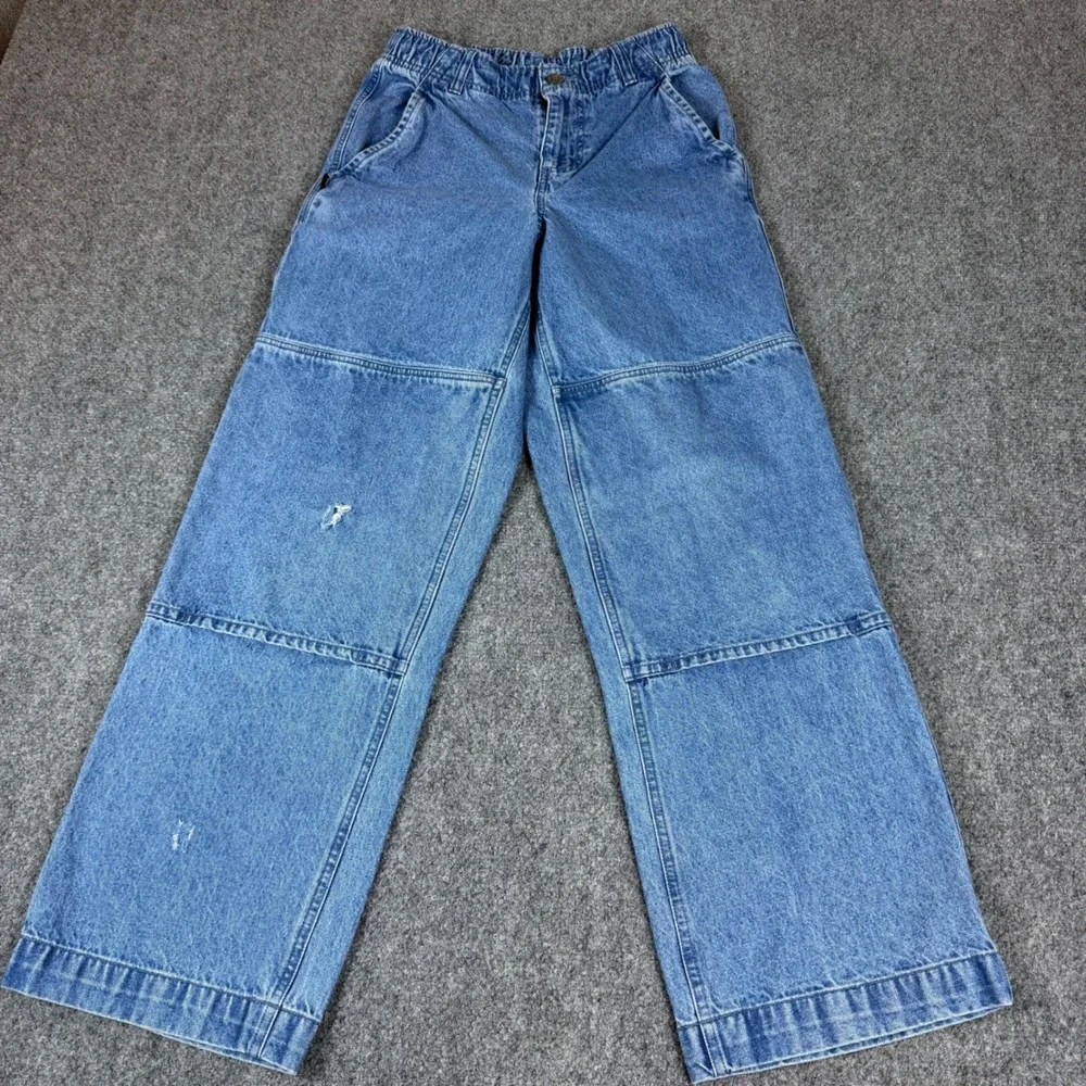 Nike SB Loose Fit Skate Pants Medium Wash Blue Denim Carpenter Jeans Mens XS